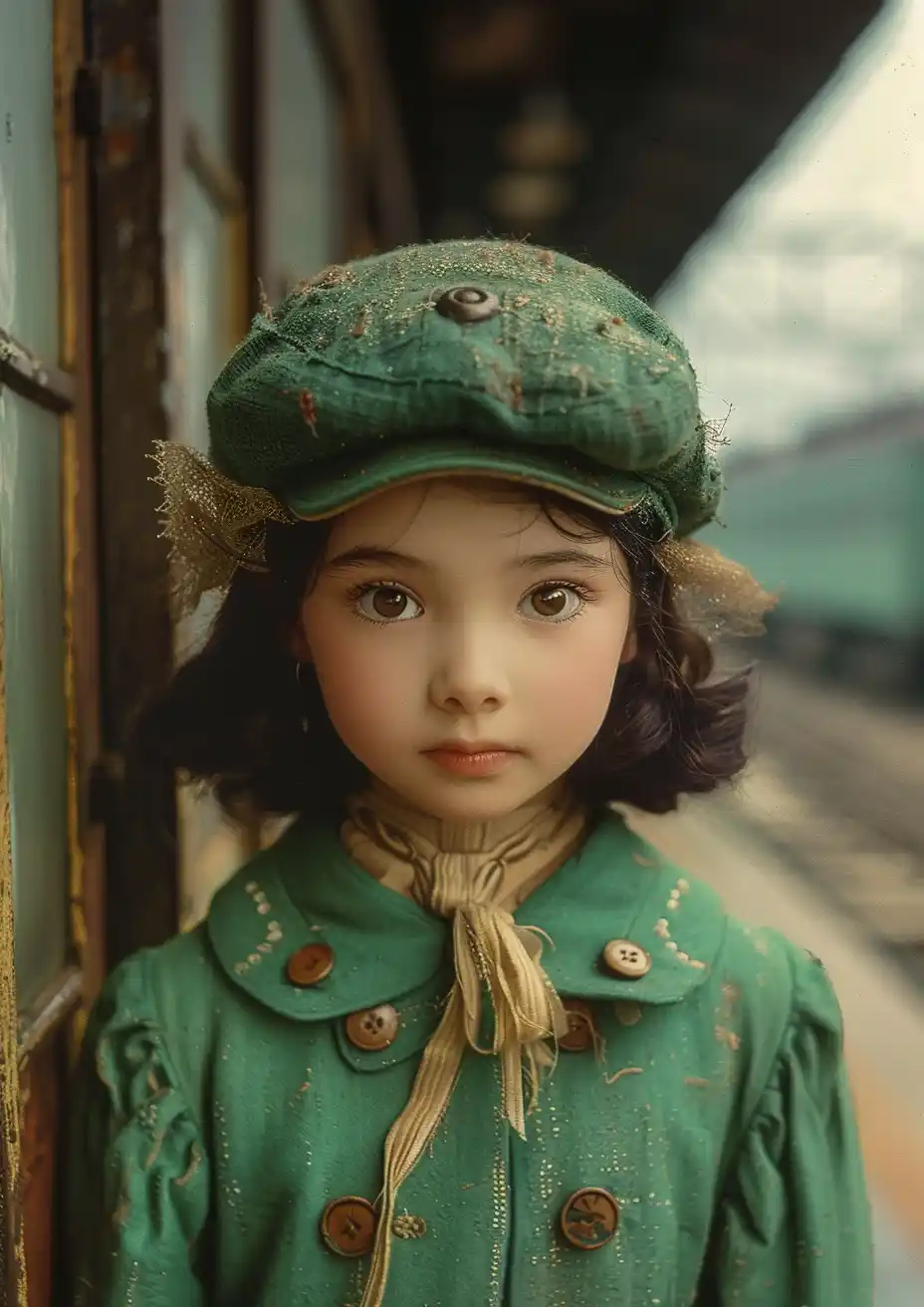 Raw Green Train Platform 1937 Midjourney 提示词生成效果