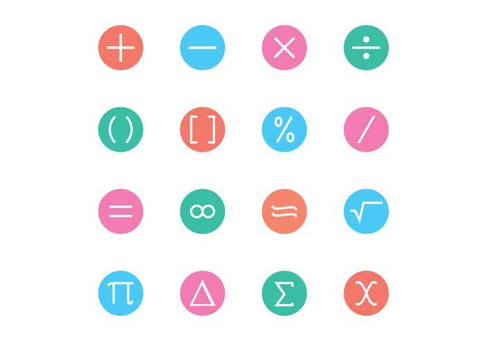 数学符号图标矢量
