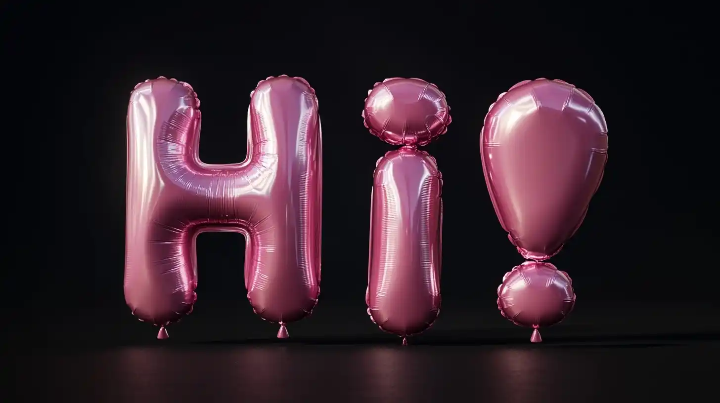 3D Metallic Balloons Hi Midjourney提示词