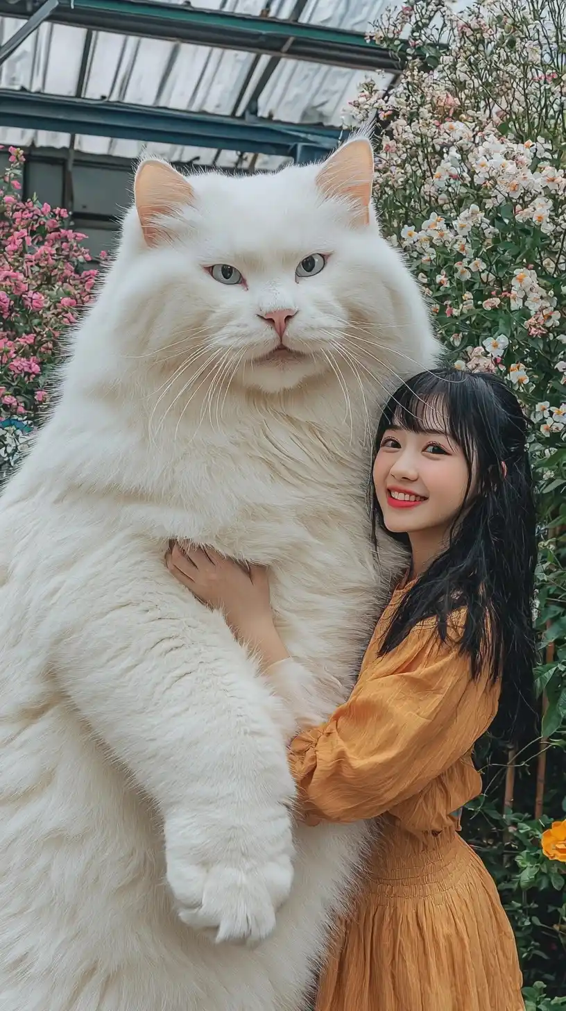 Giant Cat in Garden Midjourney 提示词生成效果