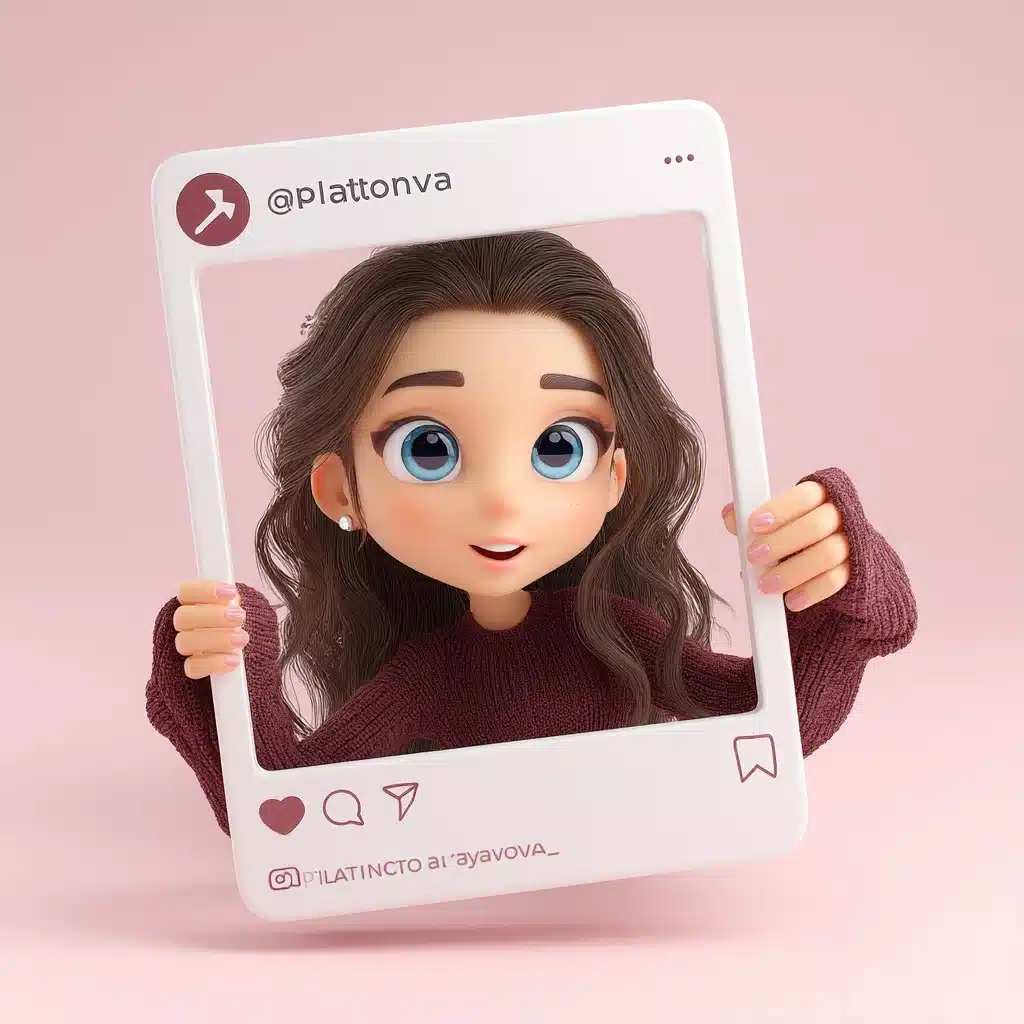 3D Cartoon Girl Instagram Midjourney提示词