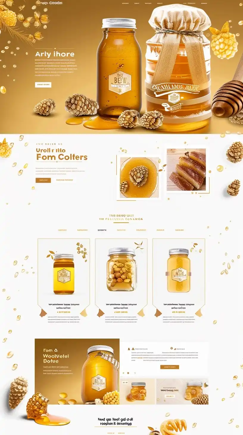 Honey Store E-Commerce Site Midjourney提示词