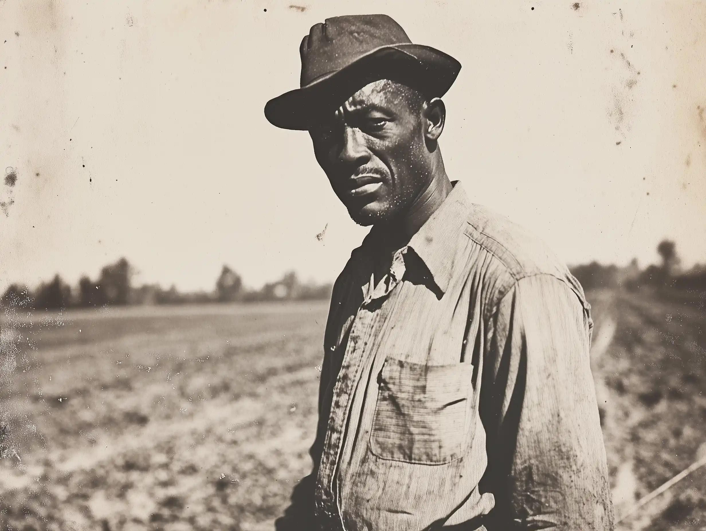 Faded Photograph of Farmer Midjourney提示词