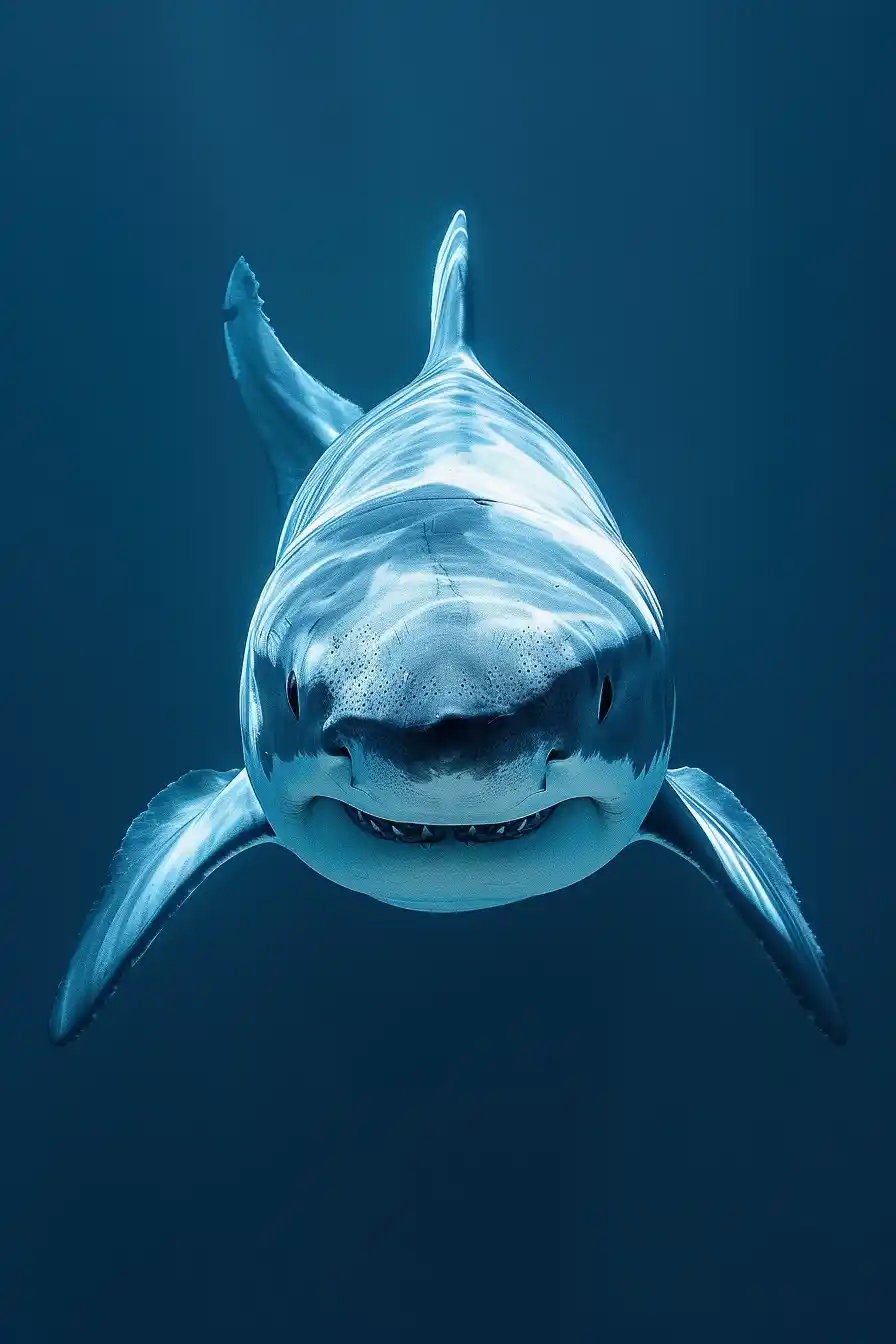 Stylized White Shark Portrait Midjourney提示词
