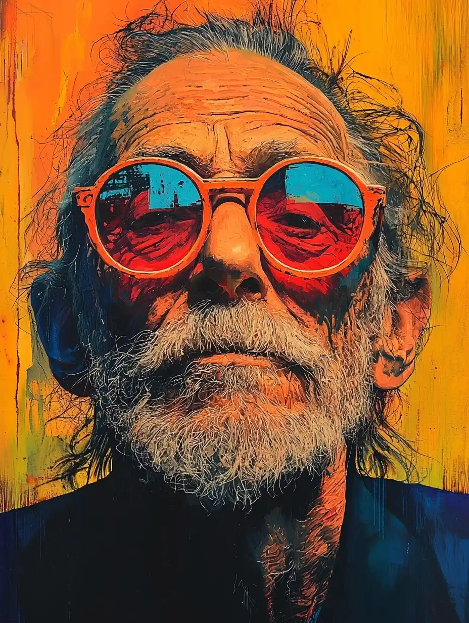 Bukowski Portrait Illustration Midjourney提示词
