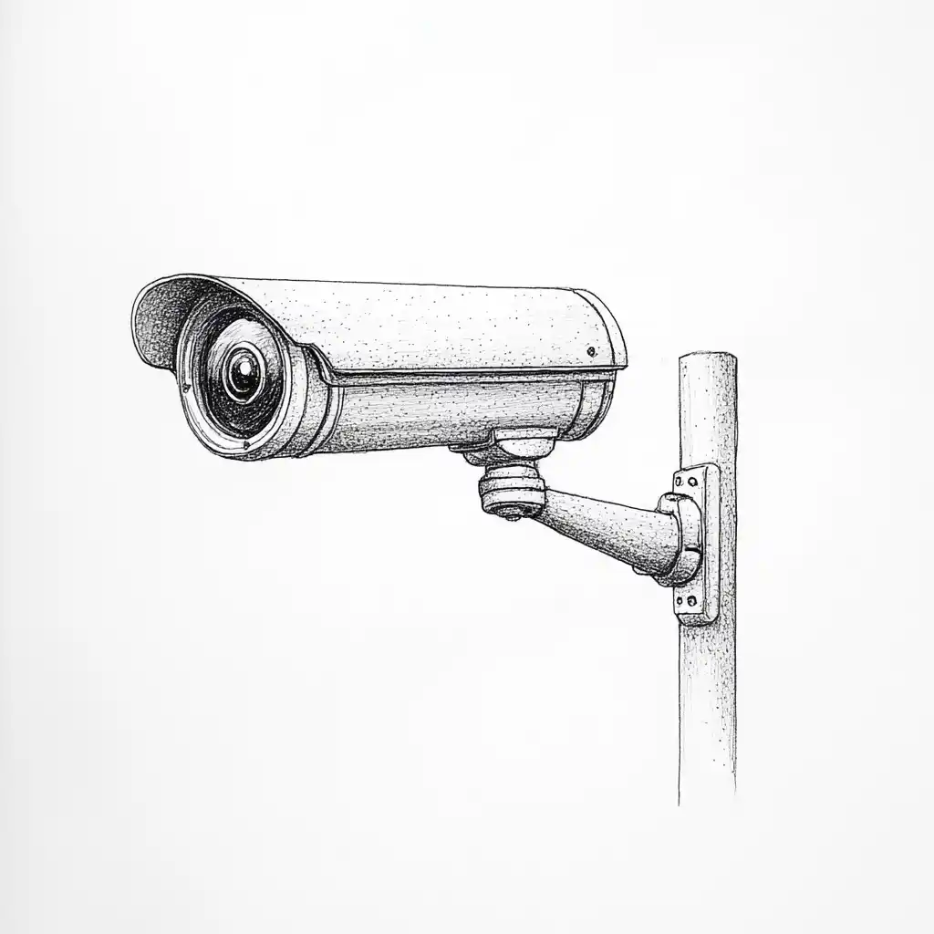 Realistic Security Camera Drawing Midjourney提示词
