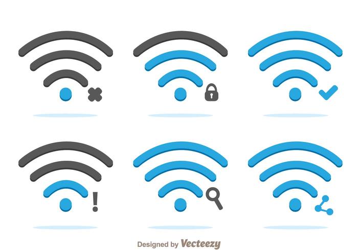 Wifi平面标志矢量