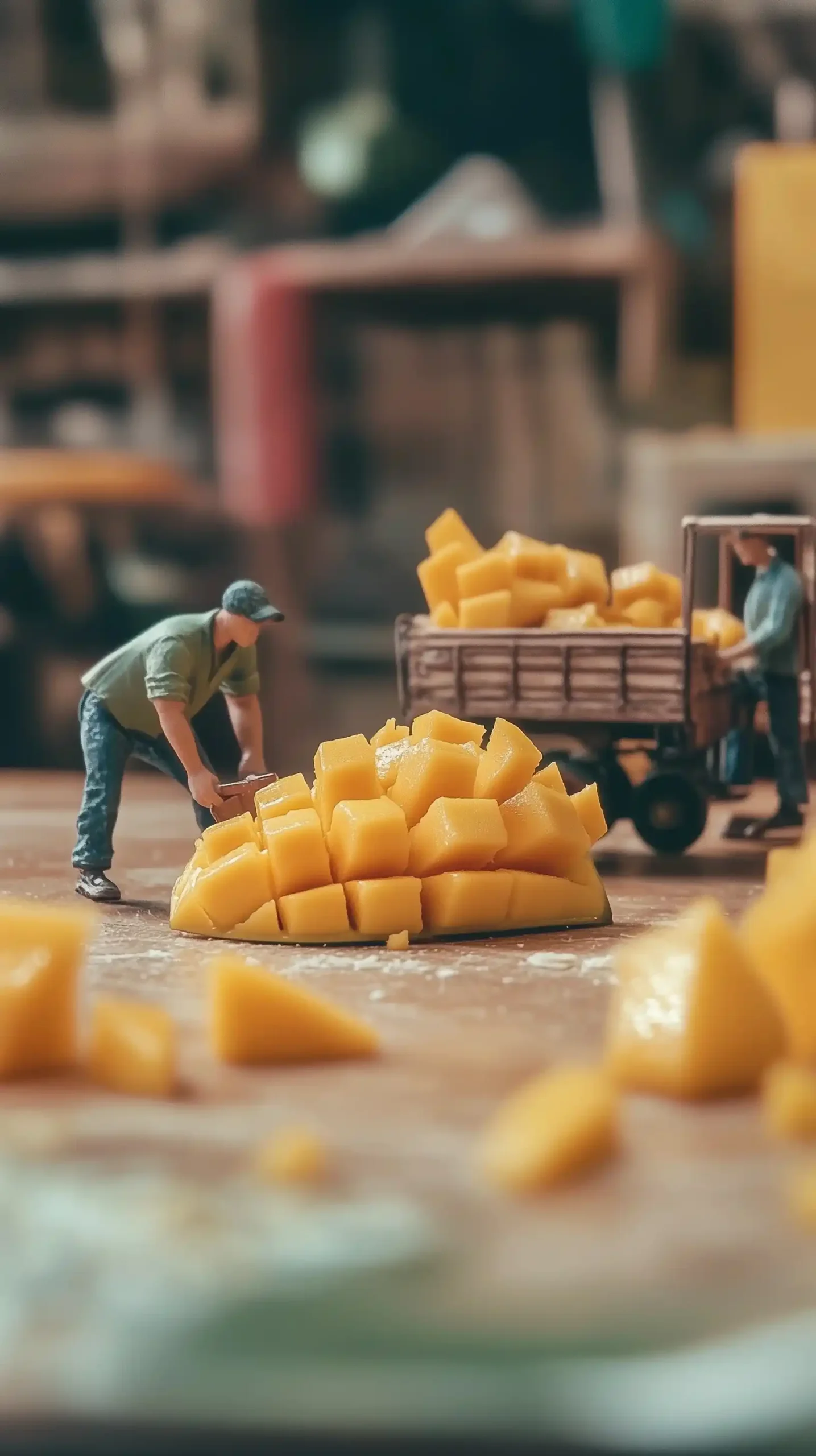 Mango Slices with Workers Midjourney提示词