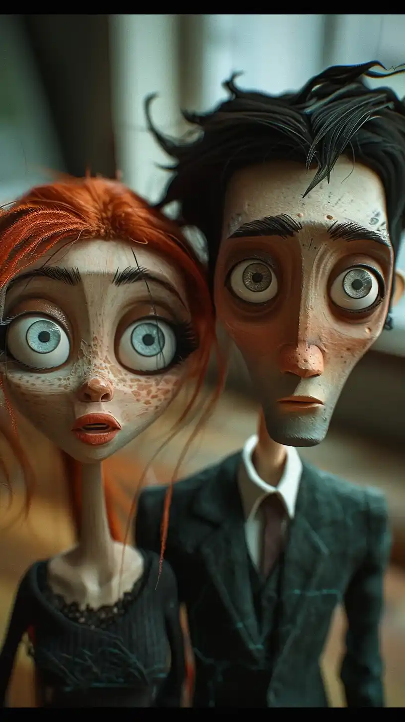 Doll Couple Animation Midjourney提示词