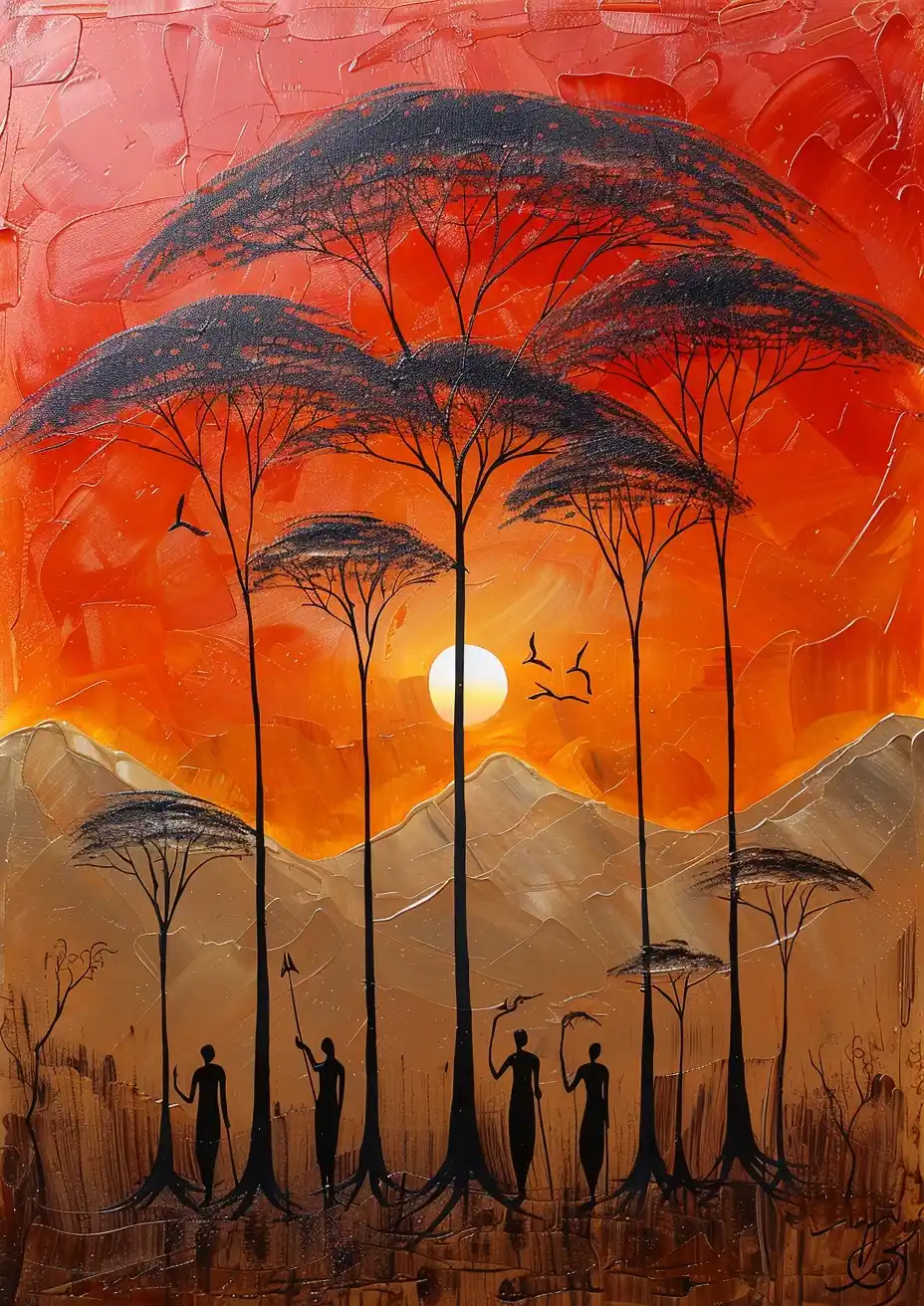African Chaos Stylized Art Midjourney提示词