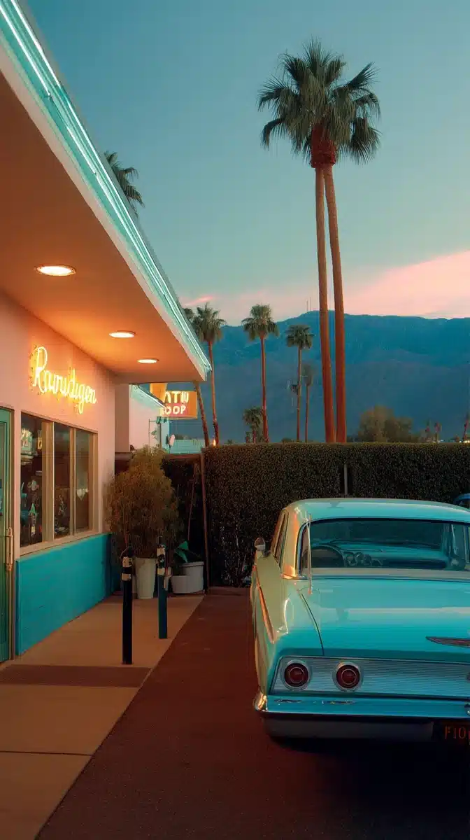 1960s Diner with Neon Midjourney提示词