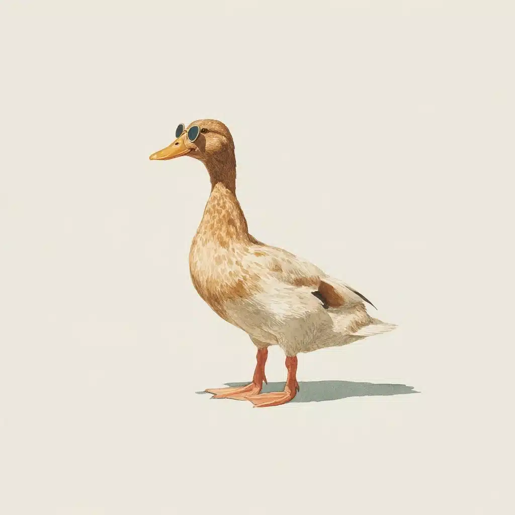 Watercolor Baby Duck Sunglasses Midjourney提示词
