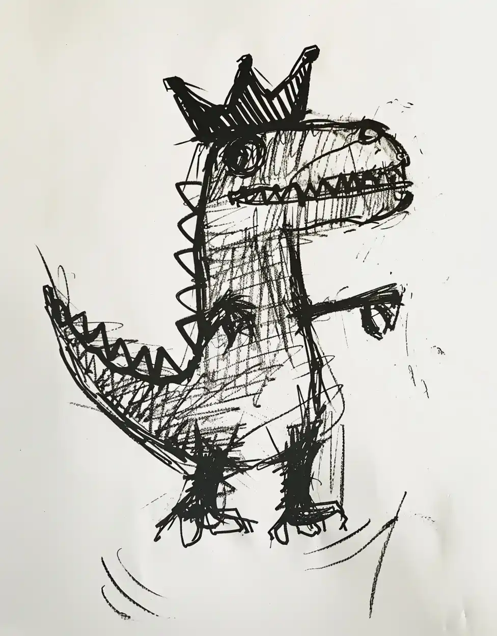 Basquiat Dino Crown Midjourney 提示词生成效果