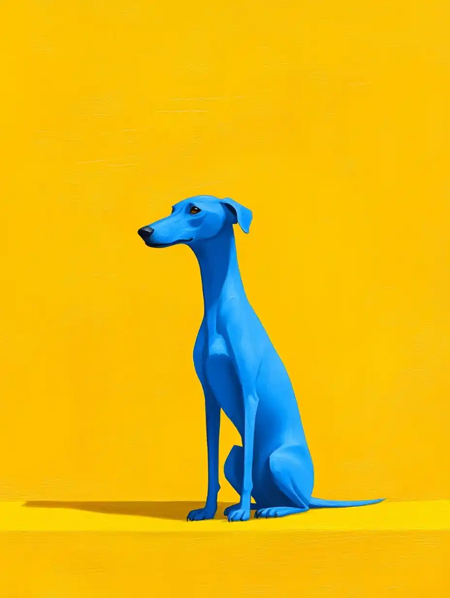 Blue Greyhound in Urban Palette Midjourney提示词