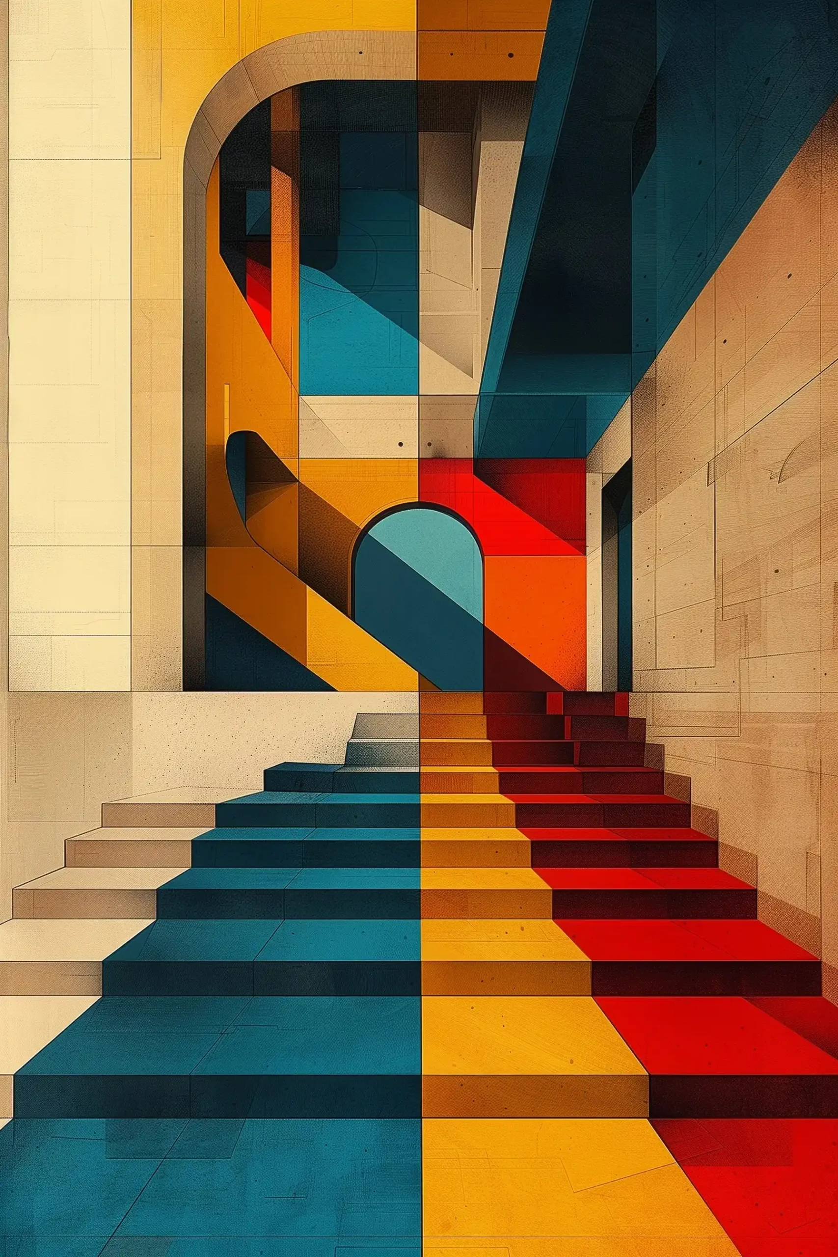 Fractal Cubist Bauhaus Interior Midjourney提示词