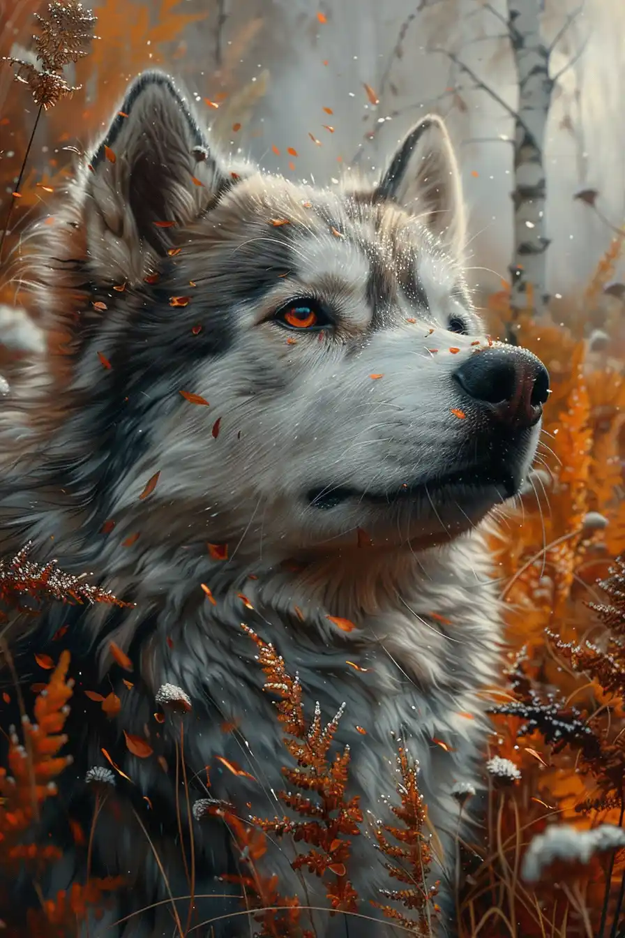 Realistic Husky Fusion Midjourney提示词