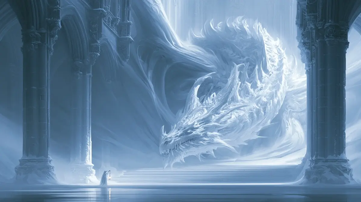 Realistic Dragon in Cathedral Midjourney提示词