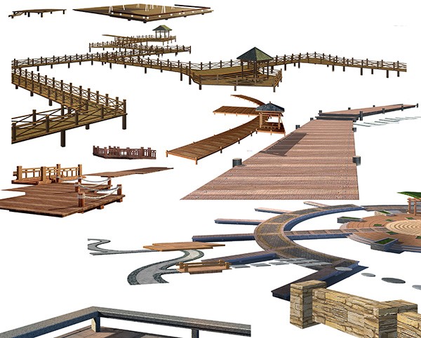 古建筑,木平台,栈道,园林设计,景观元素,走廊,过道,公园设计素材,栈道