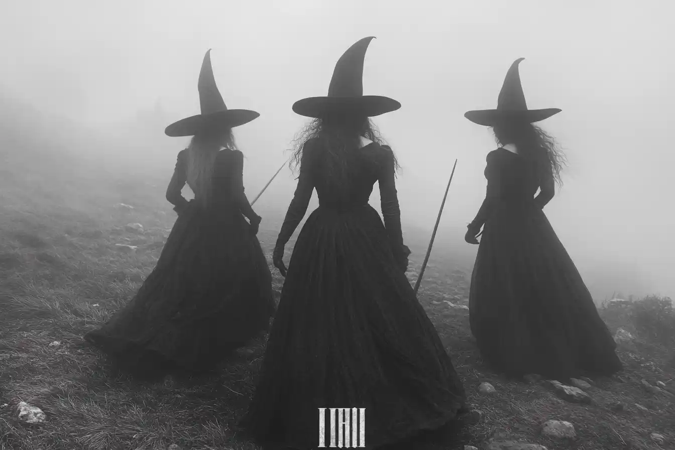 Witches in Foggy Atmosphere Midjourney提示词