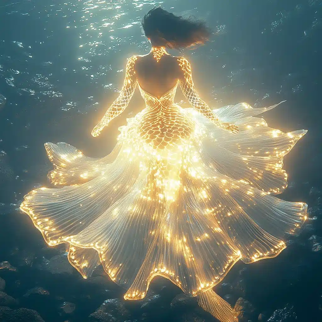 Luminescent Mermaid Hybrid Vortex Midjourney提示词