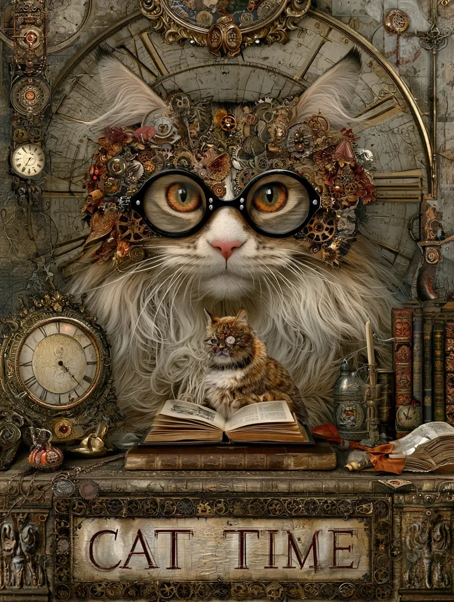 Cat Life Collage Midjourney提示词