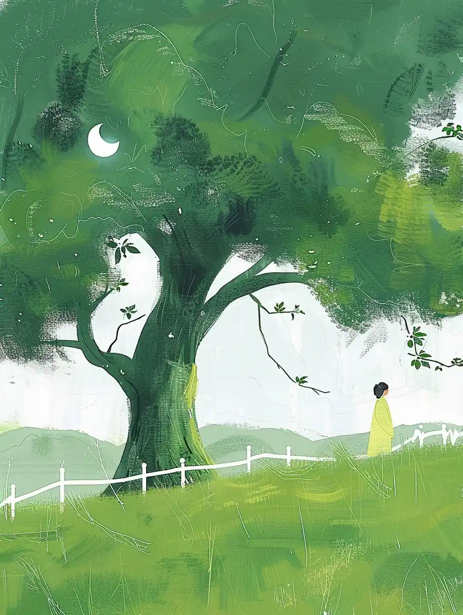 Healing Tree Scene Midjourney提示词