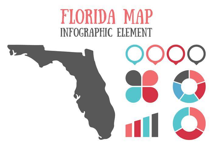 佛罗里达地图和Infographic元素