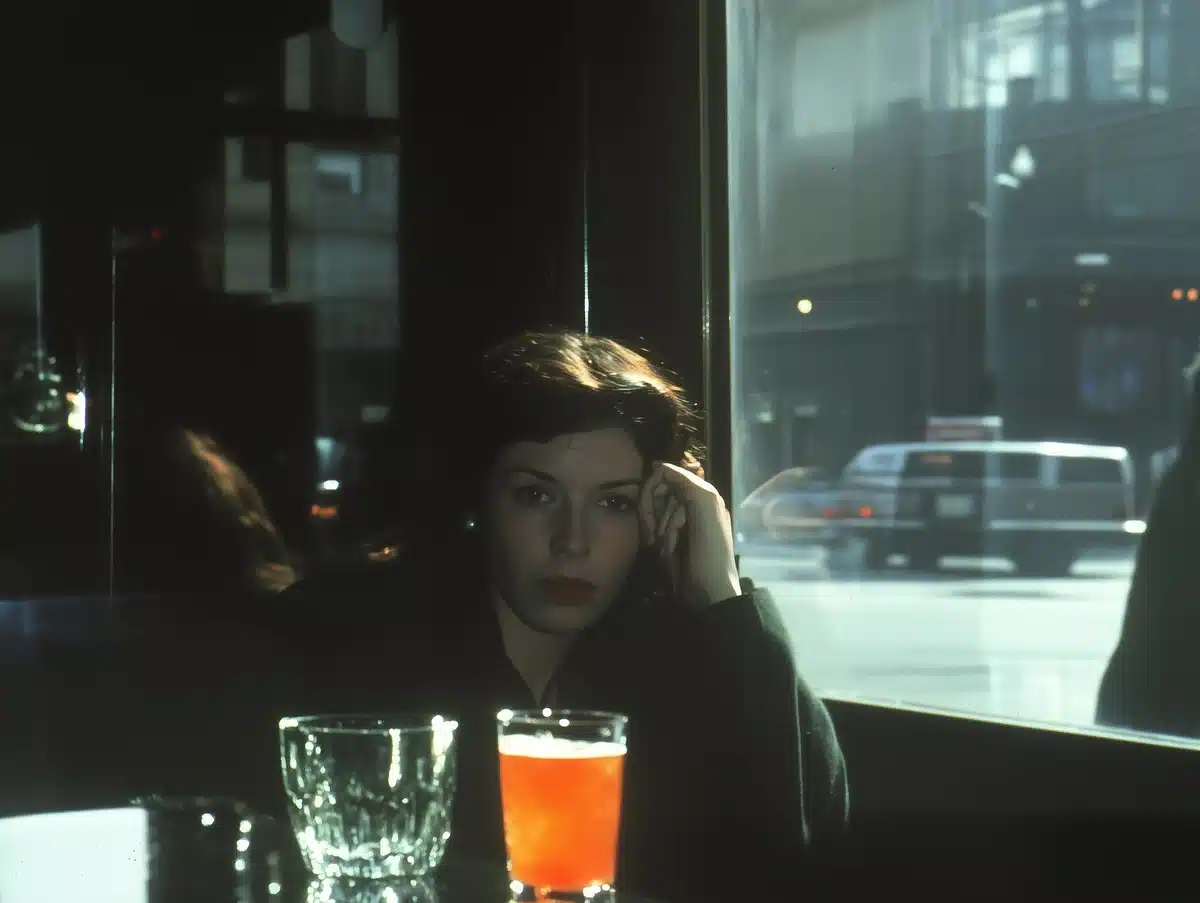 French Woman in Bar Midjourney提示词