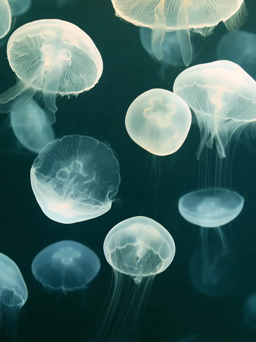 Floating Ocean Jellyfish Midjourney提示词