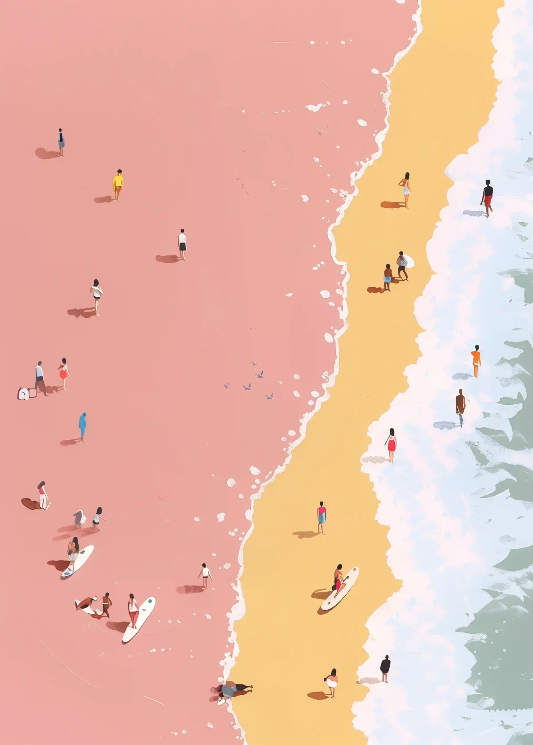 Top View Sea People Midjourney提示词