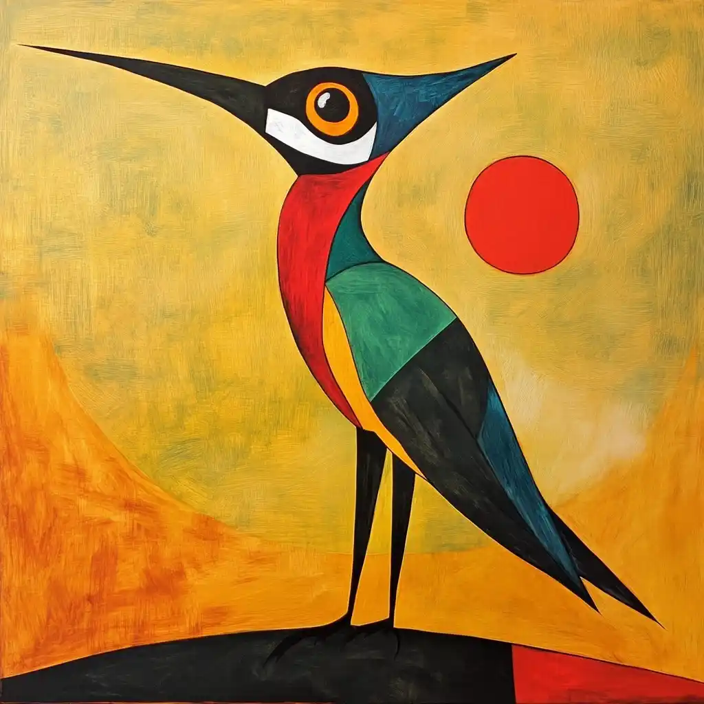 Abstract Cubist Lac Bird Midjourney提示词