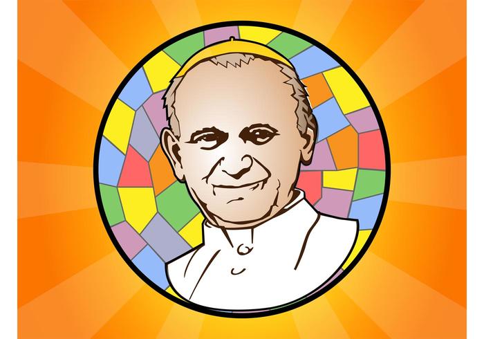 矢量肖像的教皇约翰·保罗二世,又名约翰·保罗大帝.