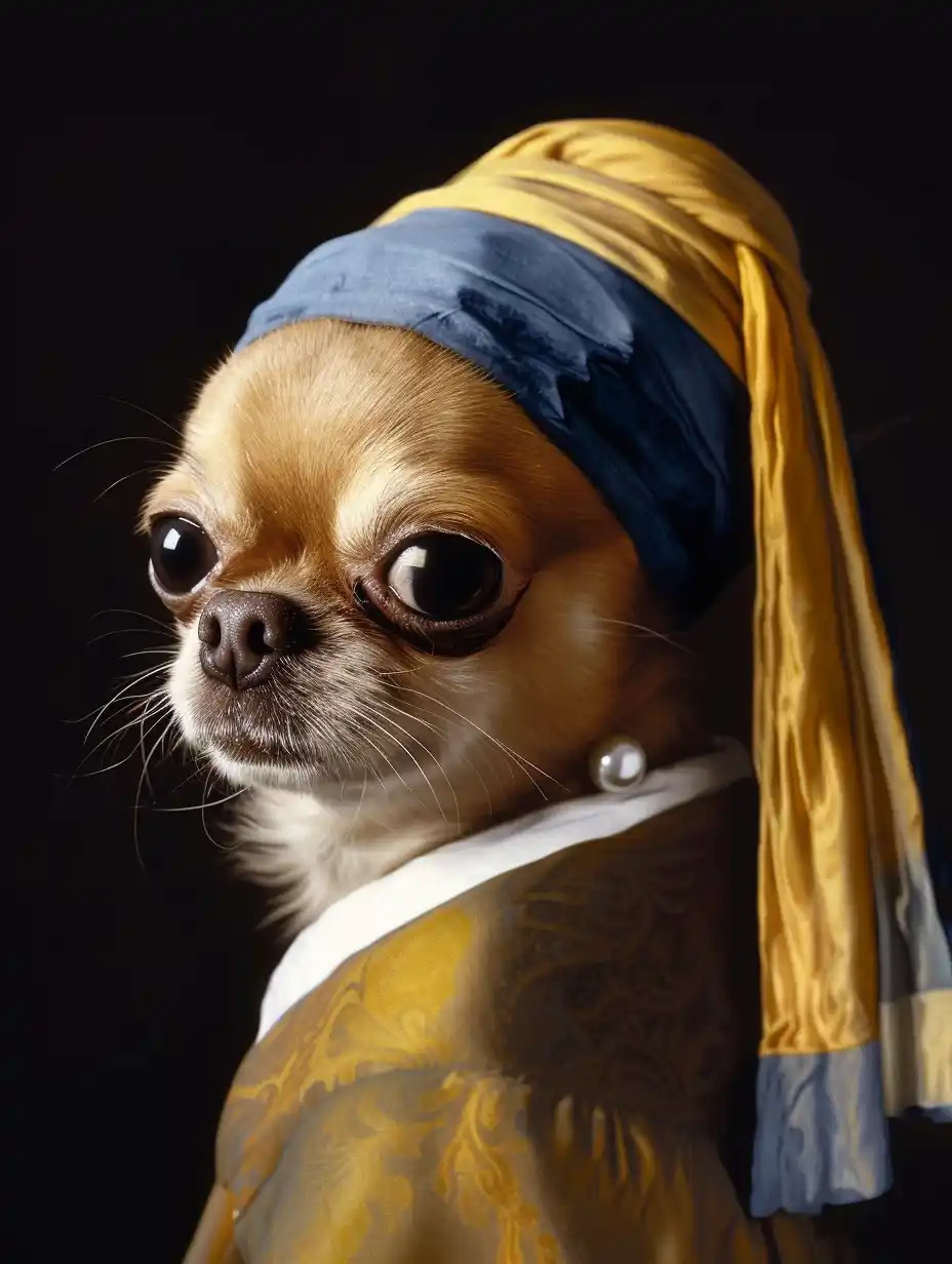 Detailed Chihuahua Portrait Midjourney提示词