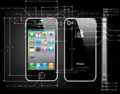 iPhone&nbsp;4&nbsp;官方最新&nbsp;CAD&nbsp;设计图&nbsp;