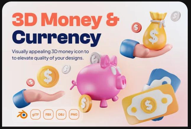 Mony - Money & Currency 3D Icon Set