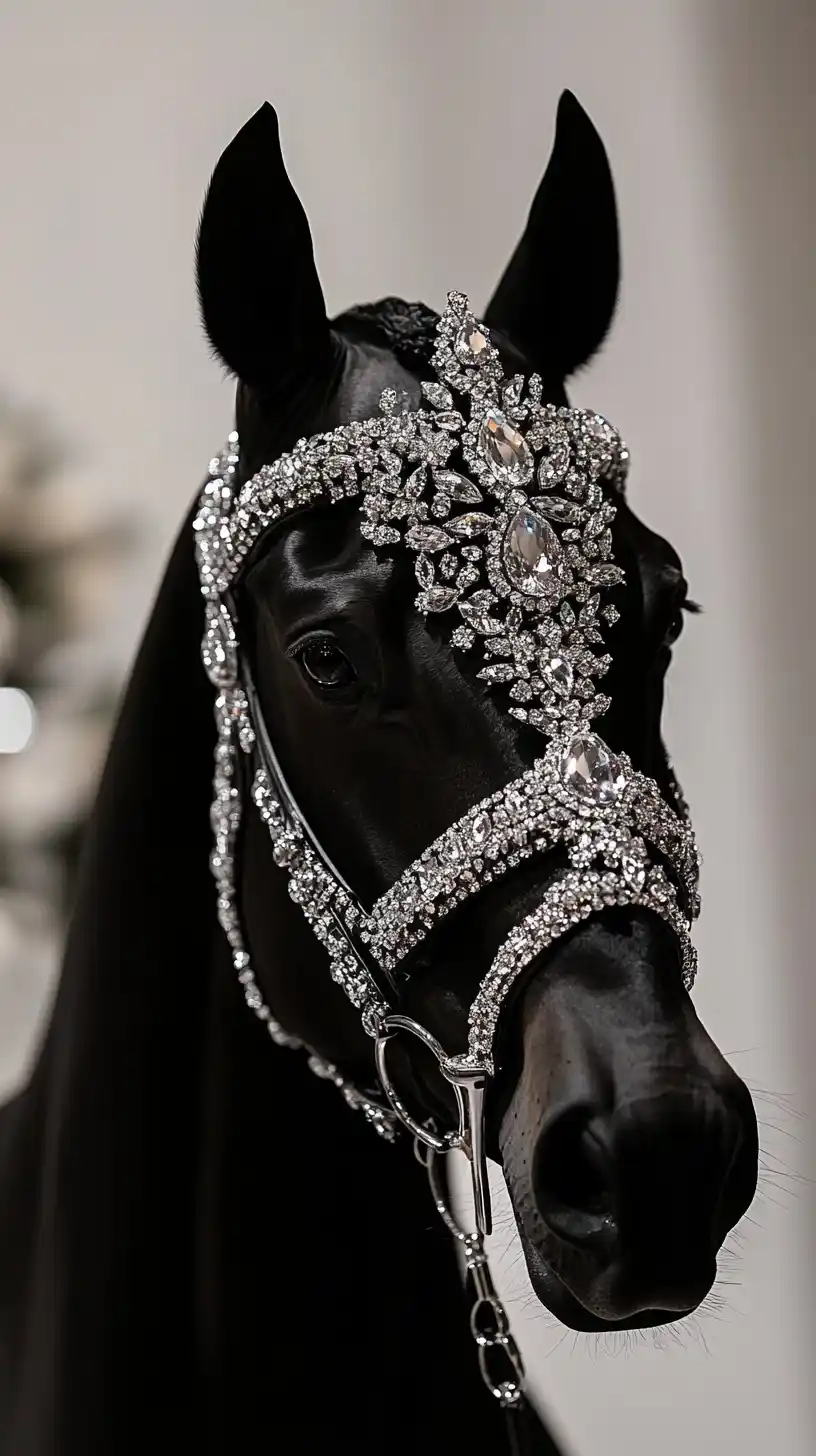 Opulent Horse with Rhinestones Midjourney提示词