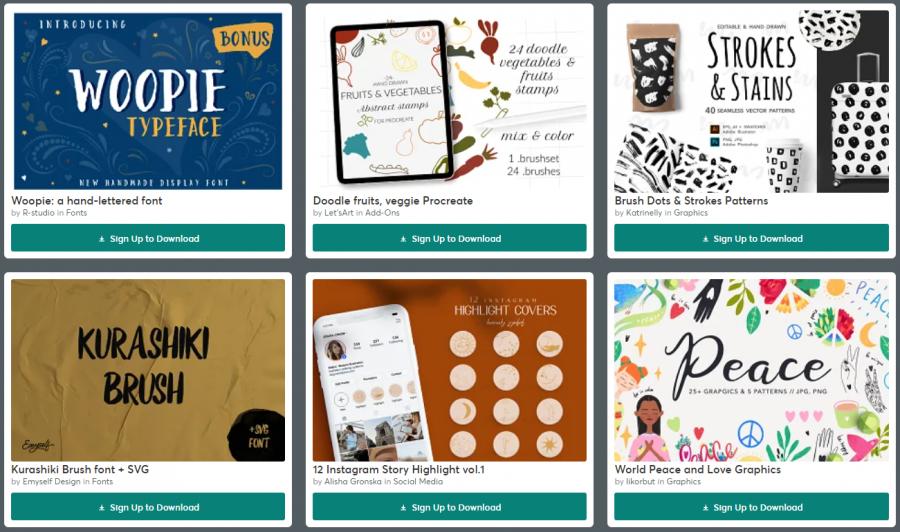 （2021年2月21日）CreativeMarket网站本周免费资源打包