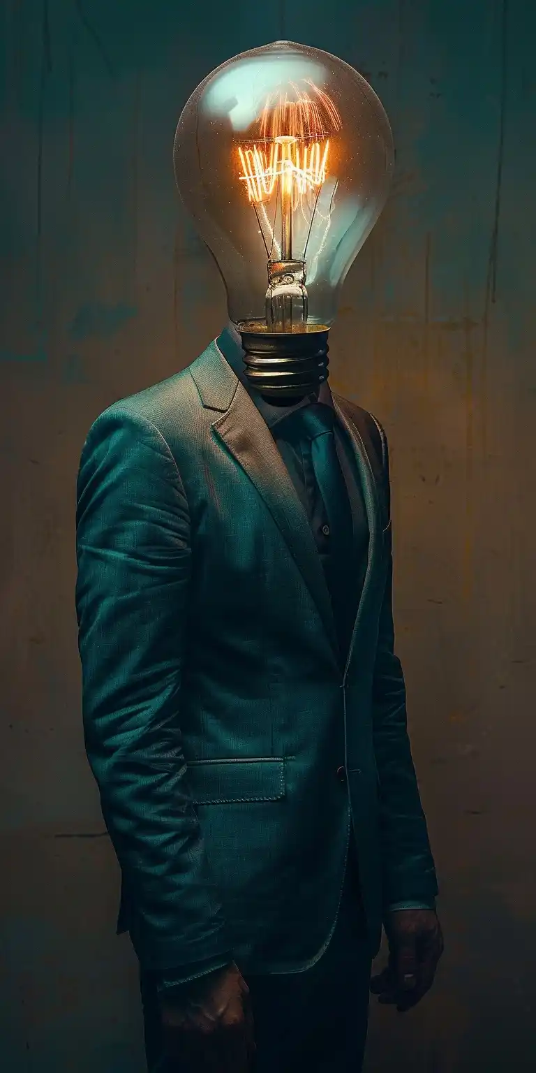 Bulb-Headed Man Photorealistic Photography Midjourney提示词