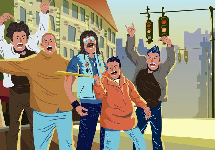 在街道上的矢量流氓