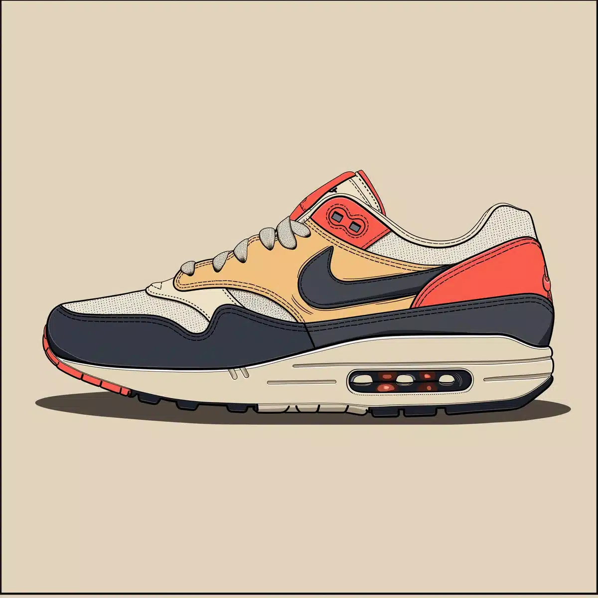 Air Max Shoe Illustration Midjourney提示词