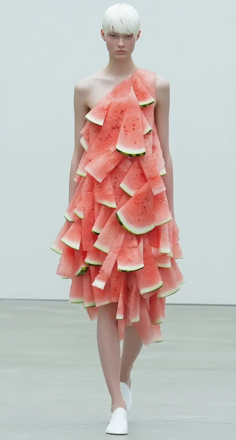 Watermelon Slice Fashion Show Midjourney提示词