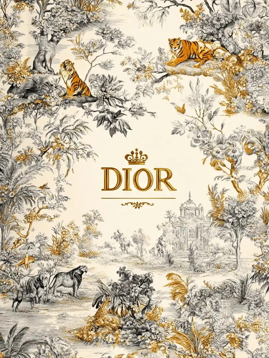 Dior-Inspired Luxury Notebook Cover Midjourney提示词