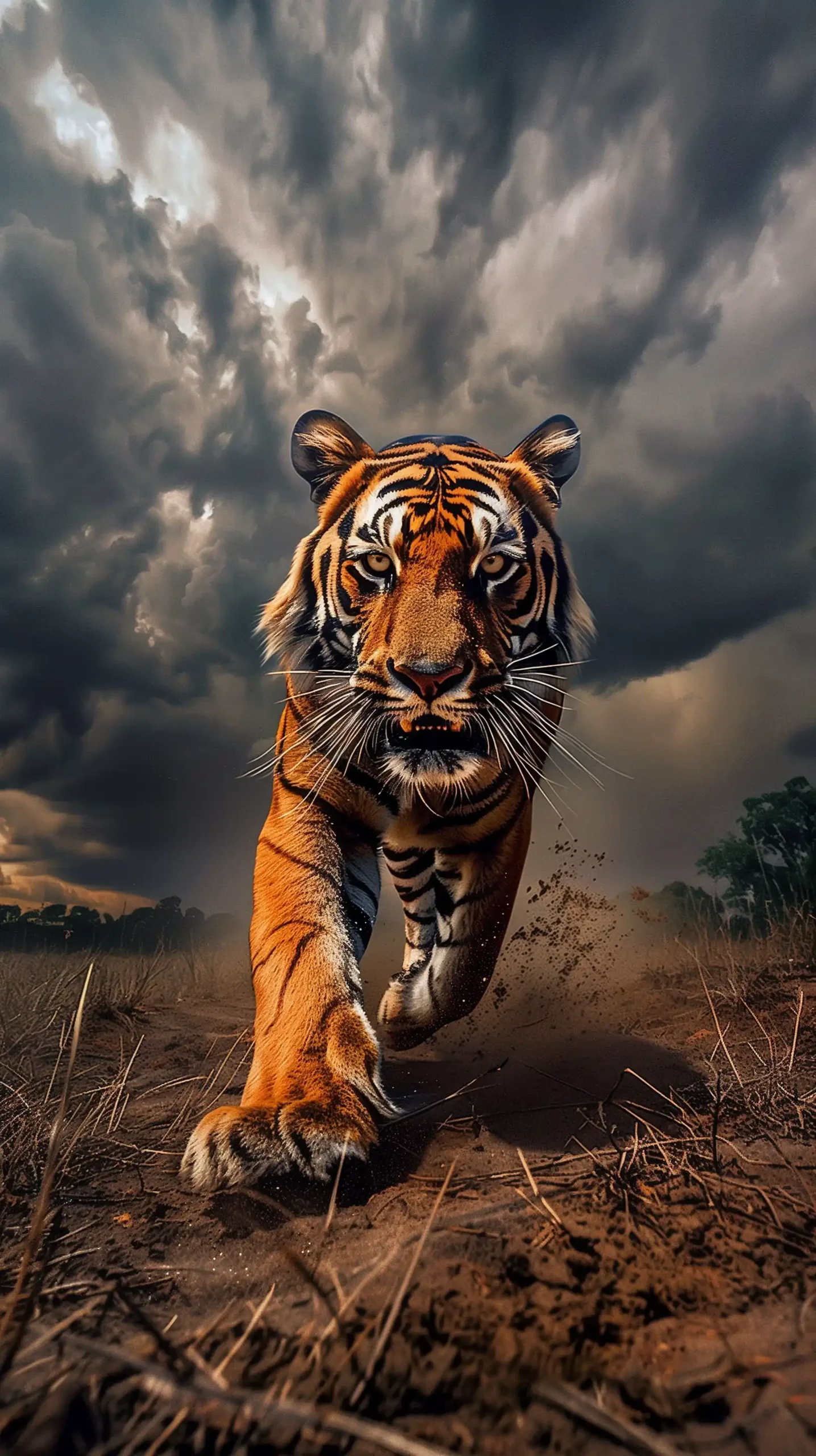 Cinematic Tiger Approach Midjourney提示词