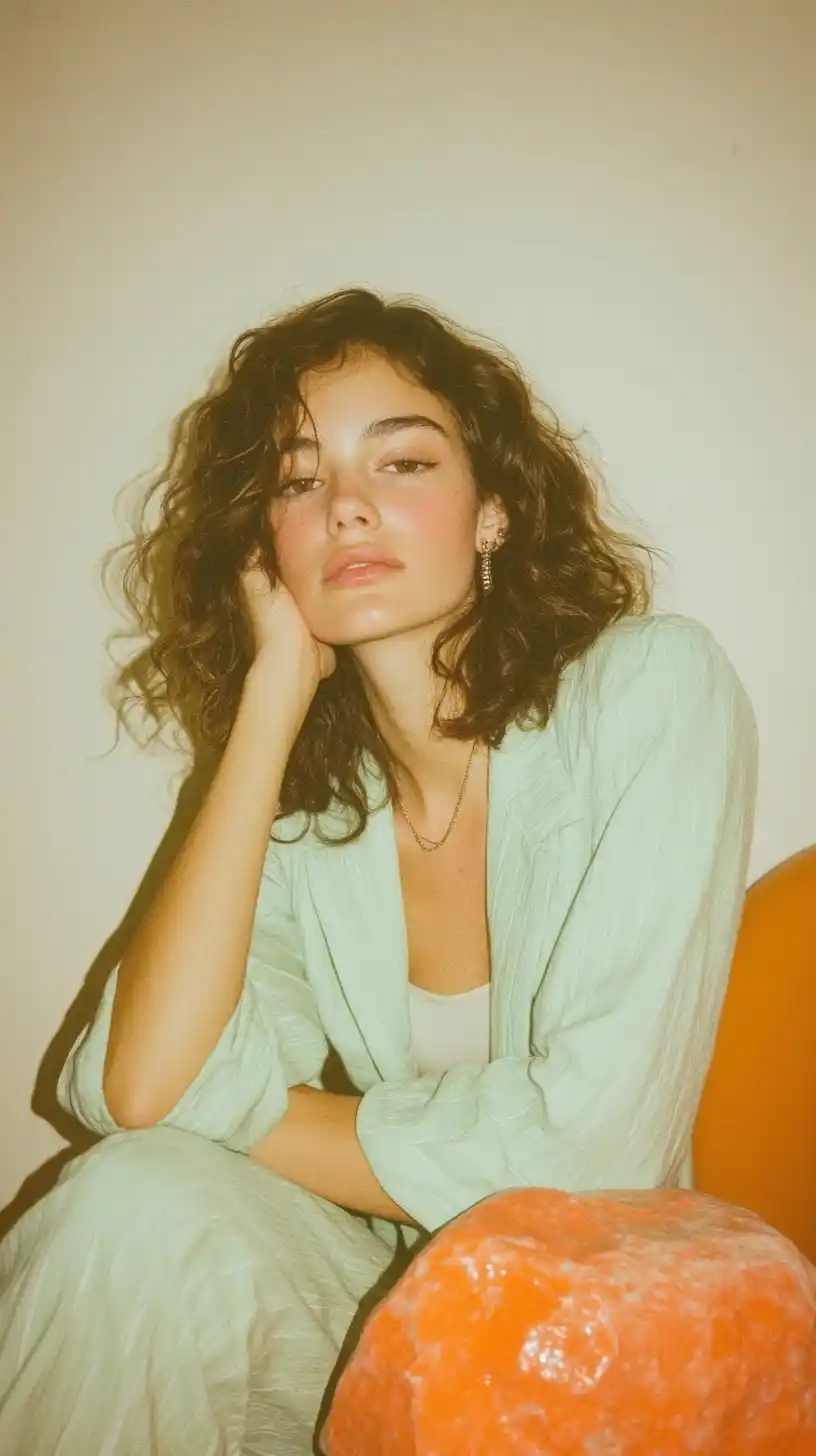 Retro Fashion Editorial Close-Up Midjourney提示词
