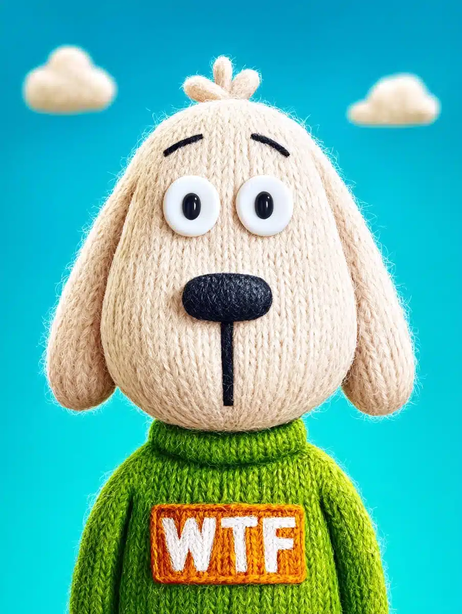 Felt Dog in Sweater Midjourney提示词