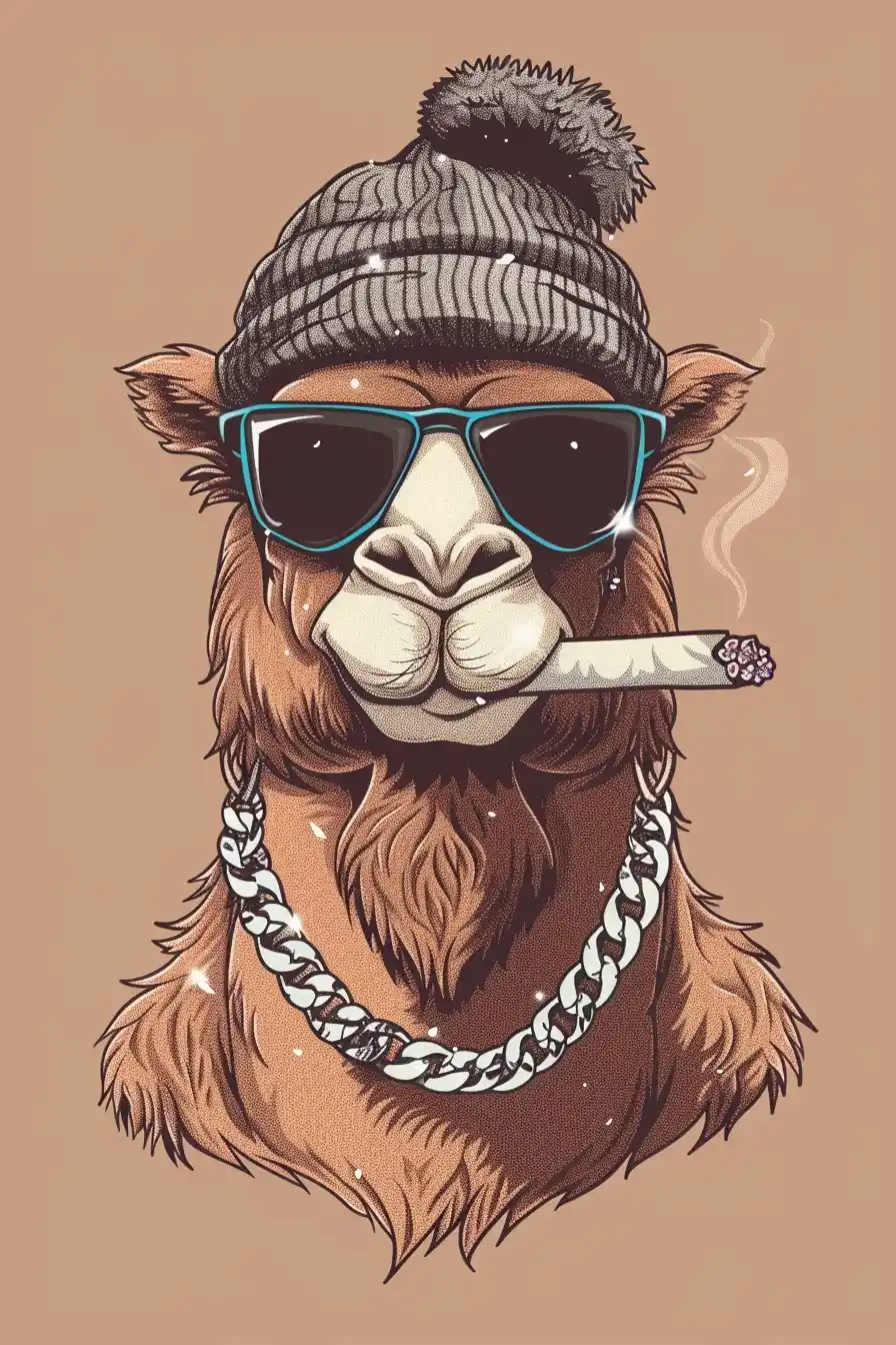 Diamond-Clad Camel Illustration Midjourney提示词