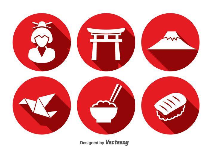 日本文化图标矢量