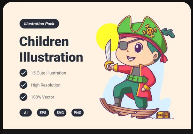 Children & Boys Activities Illustration Pack