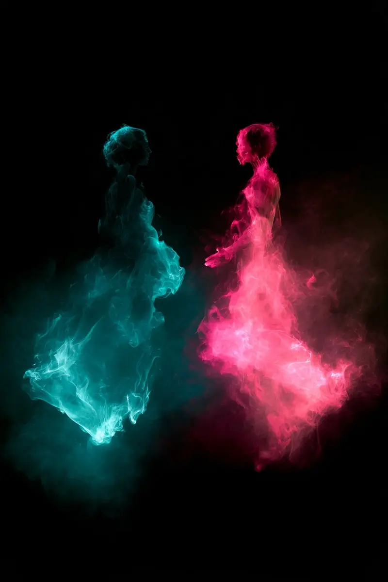 Glowing Female Essence Silhouettes Midjourney提示词