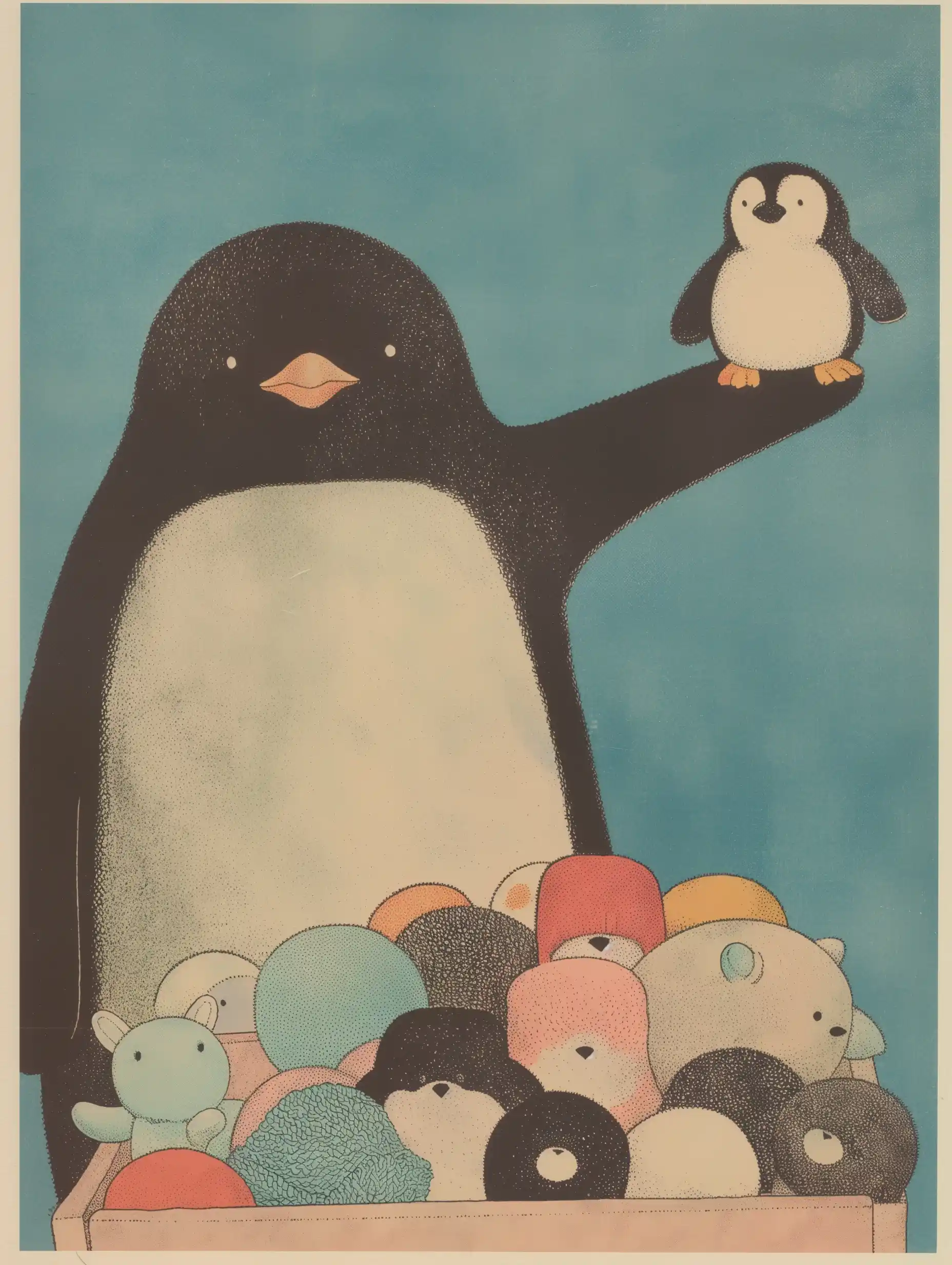 Raw Penguin Nursery Midjourney提示词
